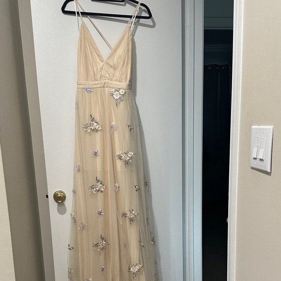 Lulus Dresses & Skirts - Lulu's Cream Floral Maxi Dress